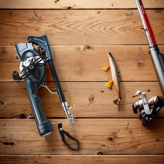 Portable Folding Telescopic Spinning Rod with Reel Line
