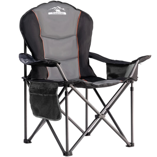Black & Gray Oversized Folding Chair with Padded Cooler