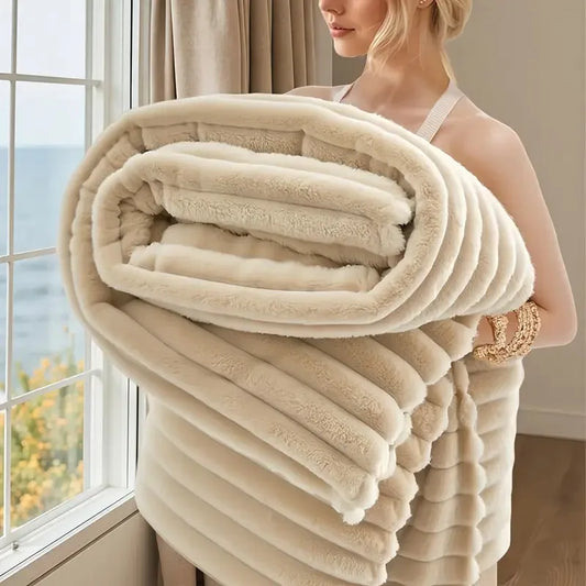 Ultra-Soft Lightweight Striped Flannel Fleece Blanket